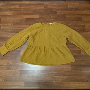Size XL Madewell mustard yellow gauze top